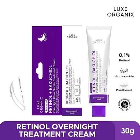 Luxe Organix Advanced Retinol + Bakuchiol Overnight Glow Gentle Treatment Cream
